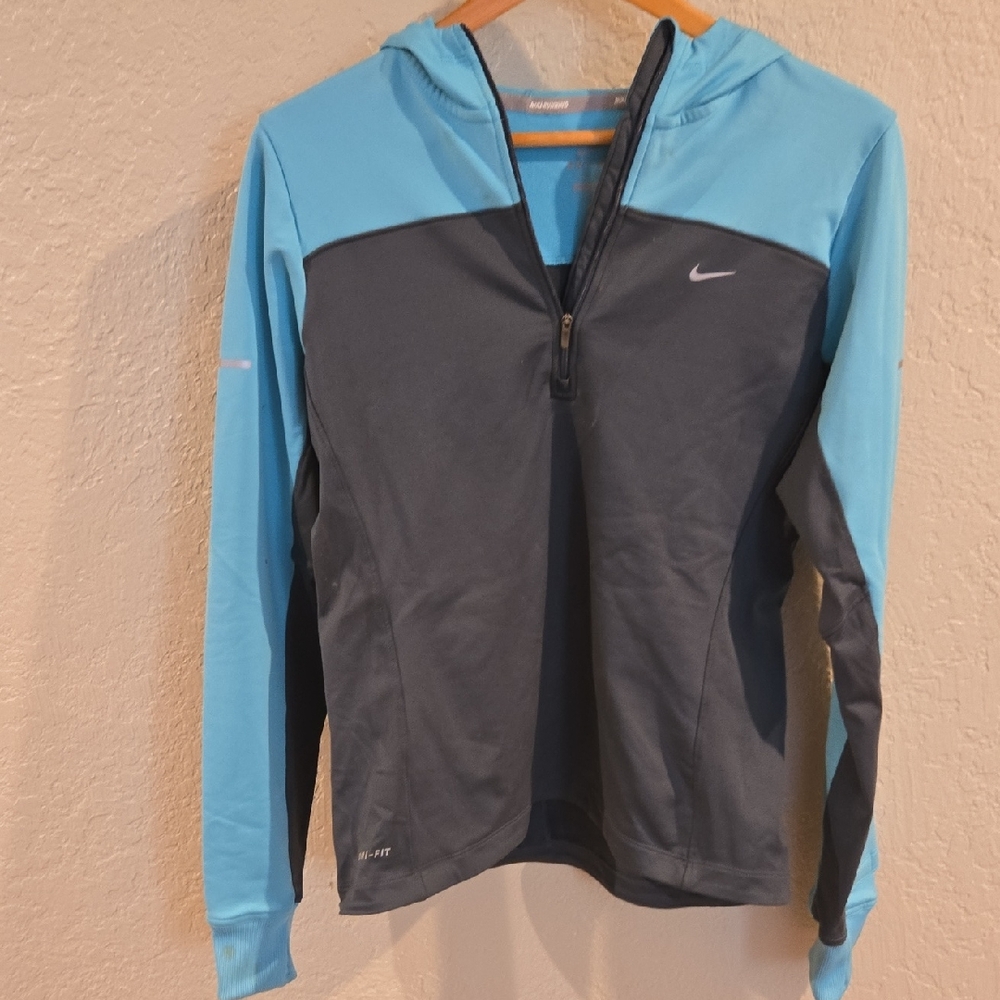 Nike Women's Light Blue and Dark Gray Jacket